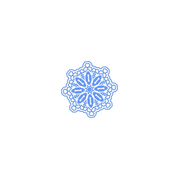 conjunto de elementos vectoriales de mandala en fondo azul