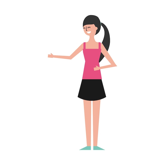 conjunto de elementos vectoriales de mujeres con poses gesto