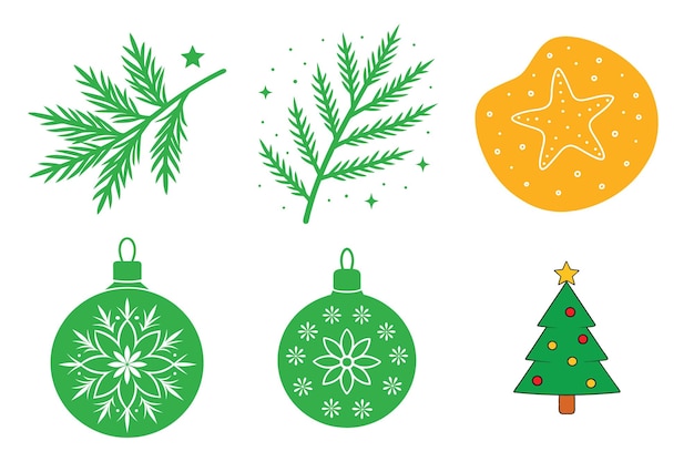 conjunto de elementos vectoriales de Navidad
