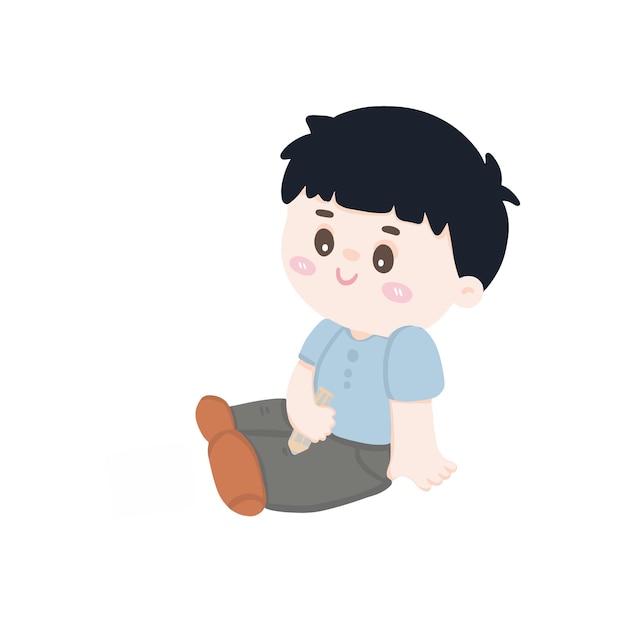 conjunto de elementos vectoriales de pose de niño lindo feliz