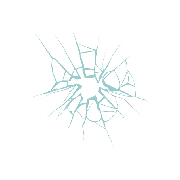 conjunto de elementos vectoriales de vidrio rotos rotos