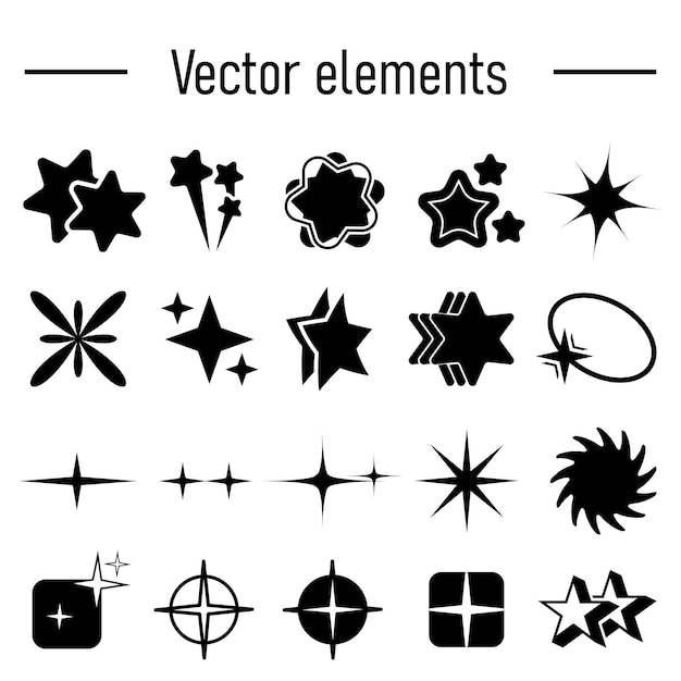 Vector conjunto con elementos y2k formas vectoriales abstractas estéticas