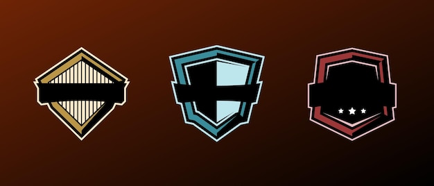 Vector conjunto de emblema deportivo o diseño de logotipo de esport.