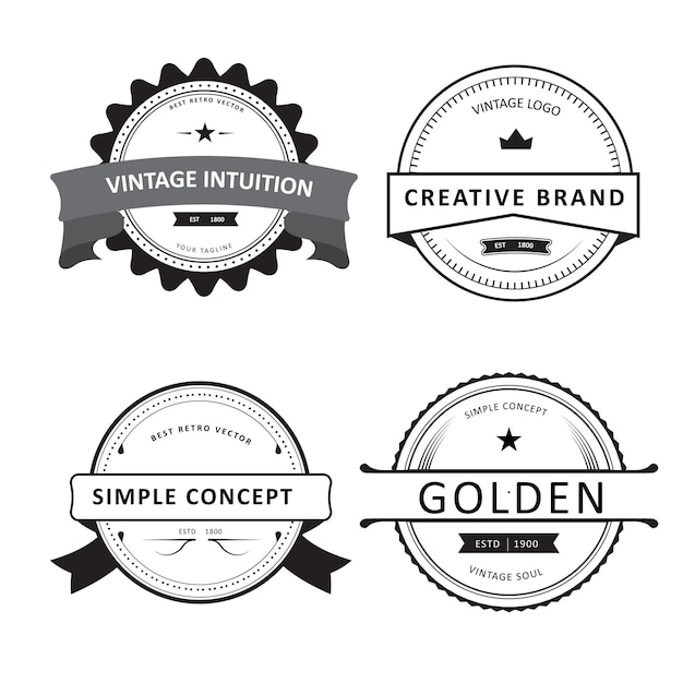 conjunto de emblemas de logotipo vintage adecuado para el fondo del logotipo retro de los años 80