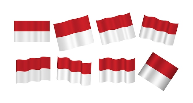 conjunto de emblemas patrióticos señalizados ondeando fondo aislado ilustraciones vectoriales 3d