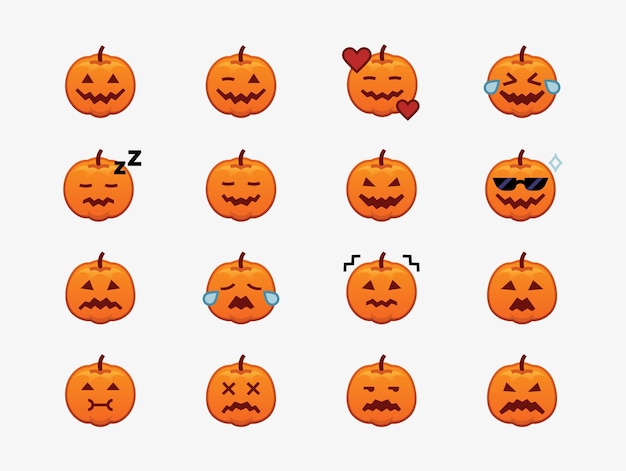 Conjunto de Emoji calabaza de Halloween