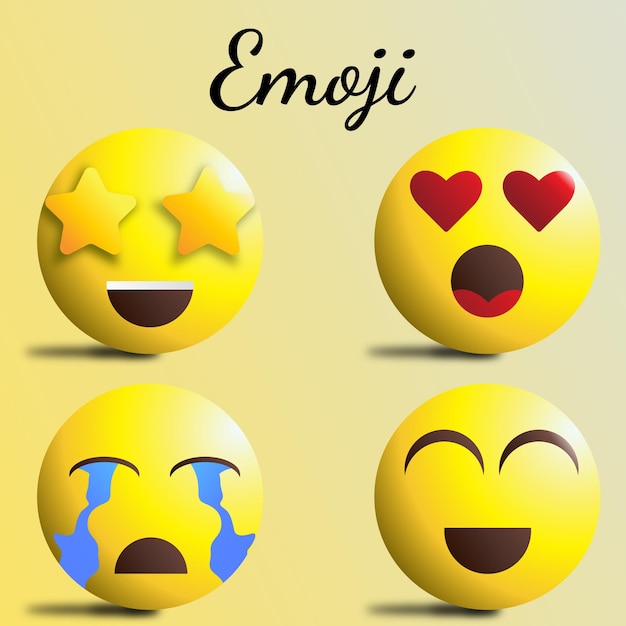 Vector conjunto de emojis 3d vectoriales gratuitos