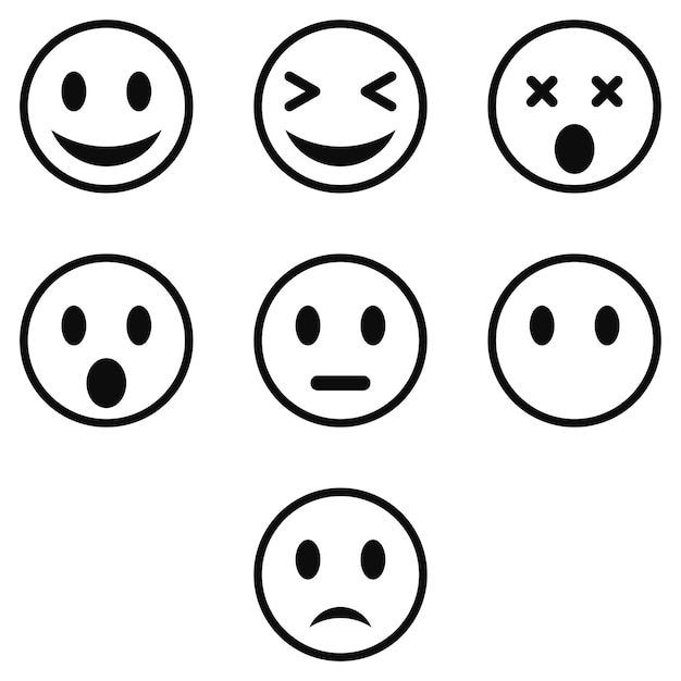 conjunto de emojis delineados