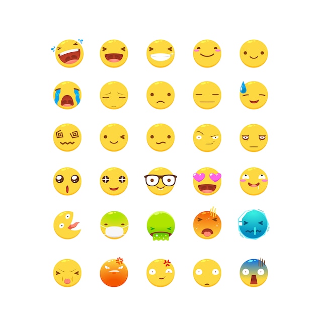 Un conjunto de emoticon amarillo