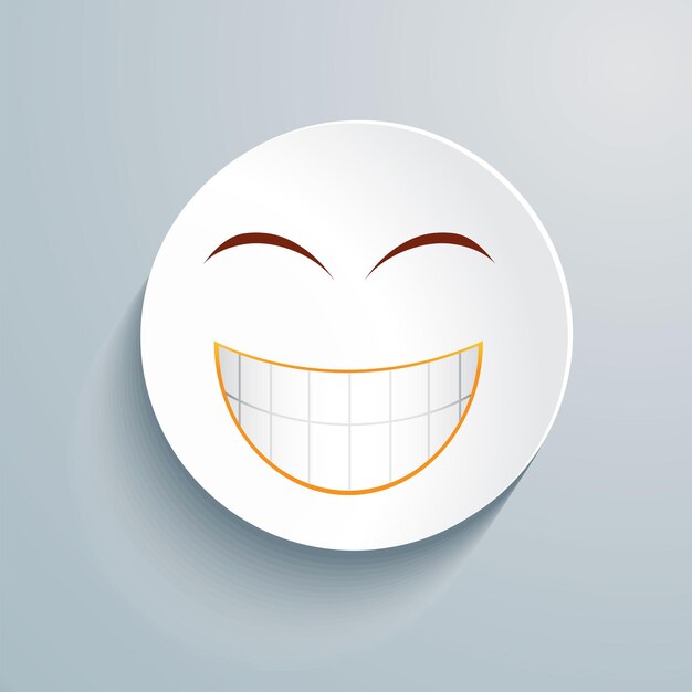 Conjunto de emoticones de cricle blanco