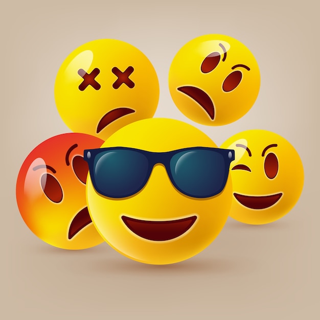 Vector conjunto de emoticones lindos