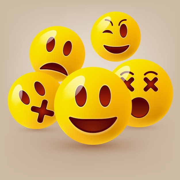 Vector conjunto de emoticones lindos