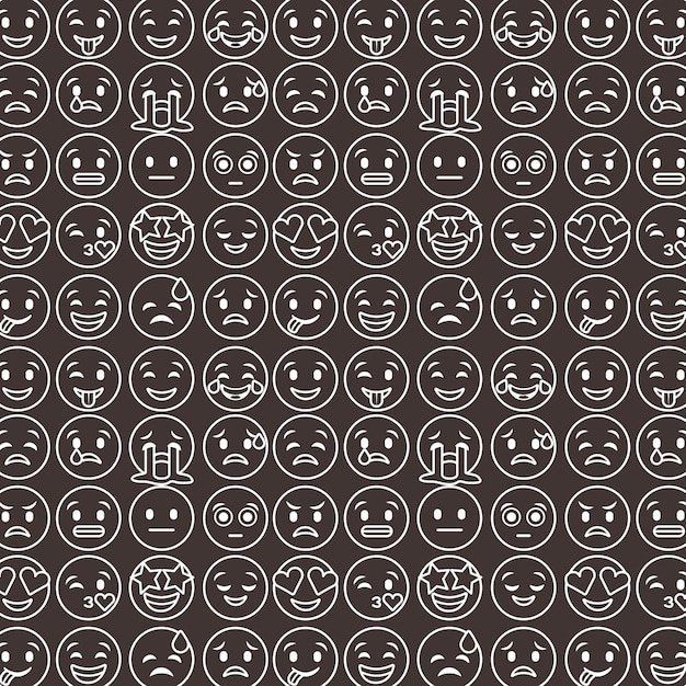 Conjunto de emoticones de sonrisa contorneado
