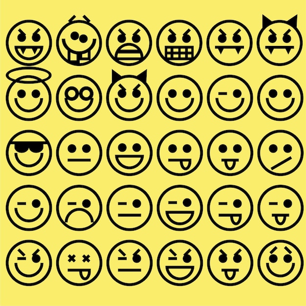 conjunto de emoticones vectoriales