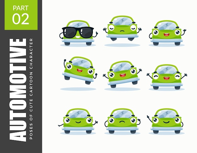 Conjunto de emoticonos del coche. colocar.