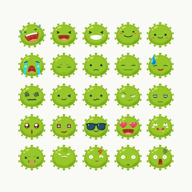 Vector conjunto de emoticonos de la corona.