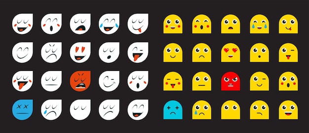 Conjunto de emoticonos o emoji para dispositivos. ilustración de vector.