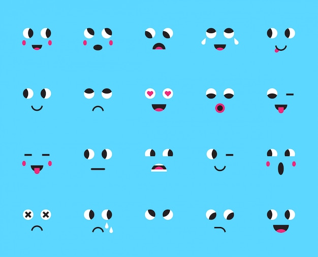 Vector conjunto de emoticonos o emoji. ilustración vectorial