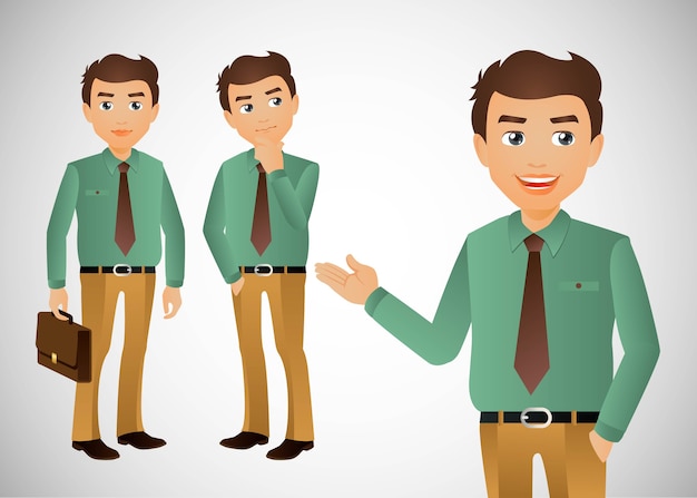 Vector conjunto de empresarios con diferentes poses.