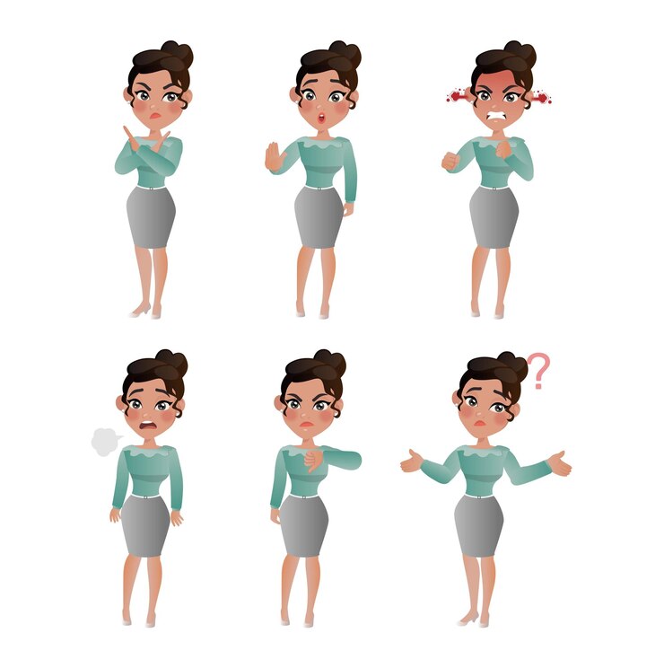 Vector conjunto de empresarios con diferentes poses.