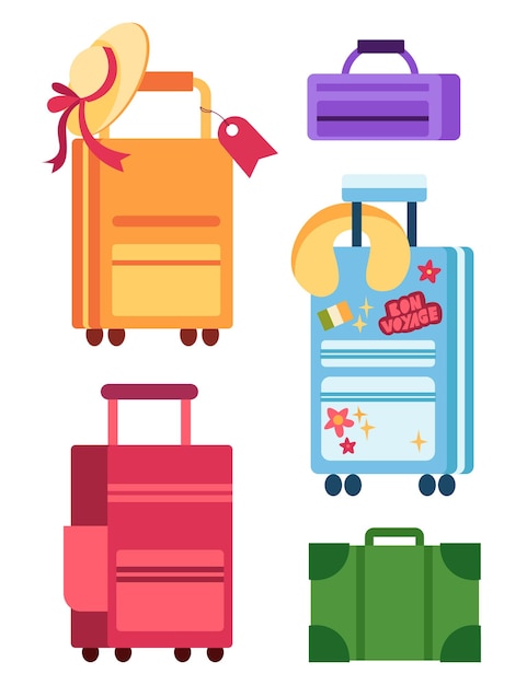 Conjunto de equipaje para vacaciones o viajes Bolsa de equipaje rodante y maletas