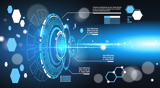 Conjunto de equipo futurista infografía elementos tecnología resumen fondo plantilla gráficos y gráfico