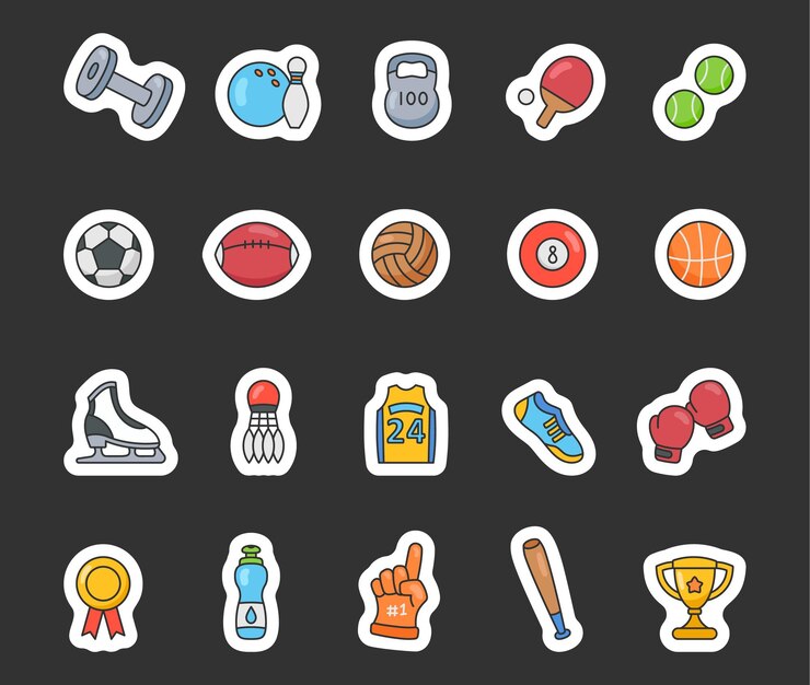 Vector conjunto de equipos deportivos con entrenamiento
