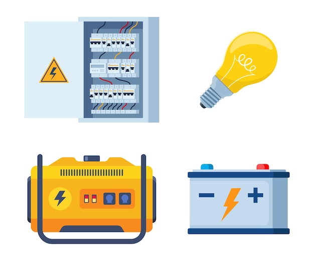 Conjunto de equipos eléctricos Generador de energía eléctrica portátil Panel eléctrico con interruptores