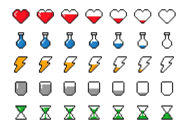 Conjunto de escala de elementos del juego.