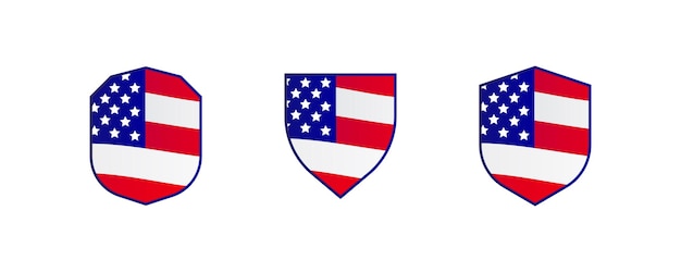 Conjunto de escudos del 4 de julio Día de la Independencia de los Estados Unidos