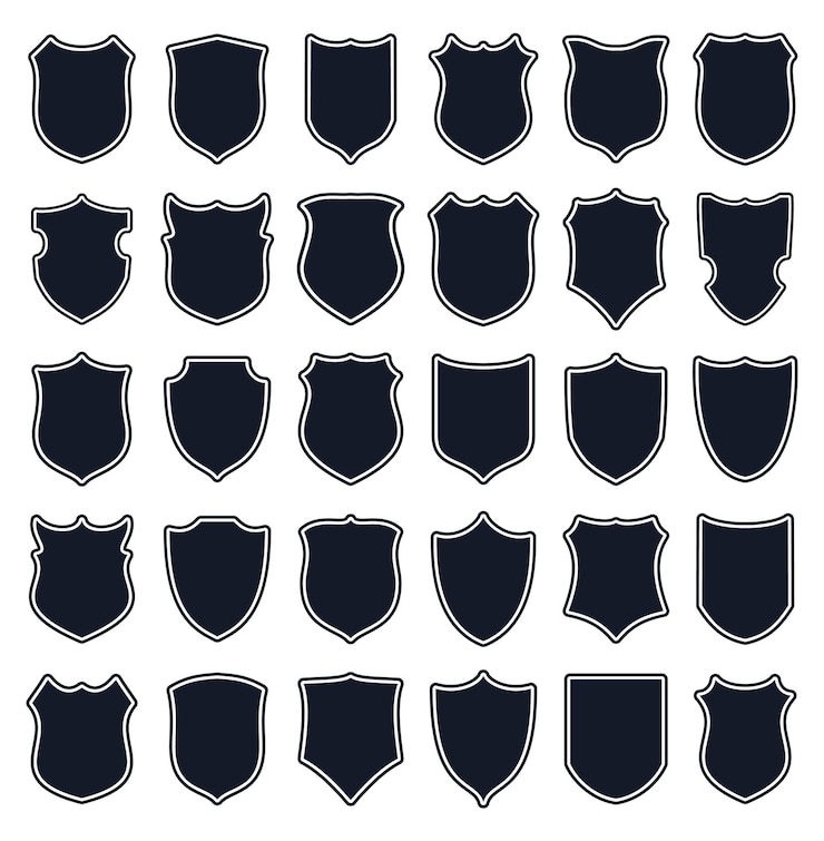 Vector conjunto de escudos