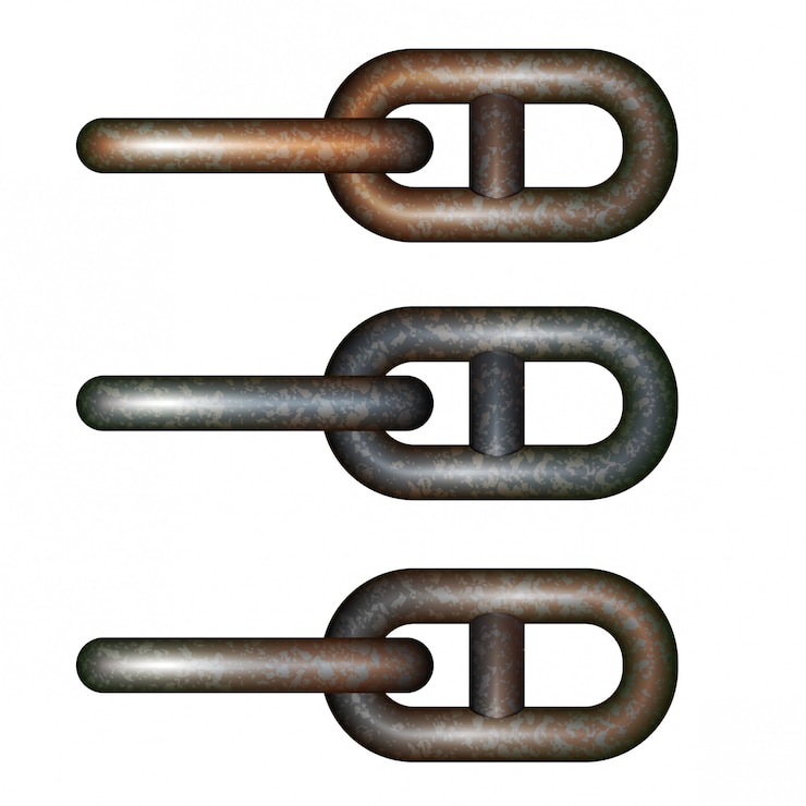 Vector conjunto de eslabones de cadena de tinte de color variable