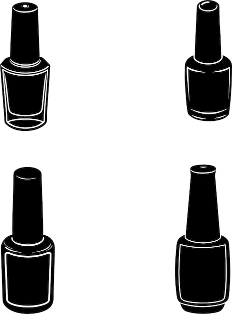 Conjunto de esmalte de uñas y silueta de mano manicurada