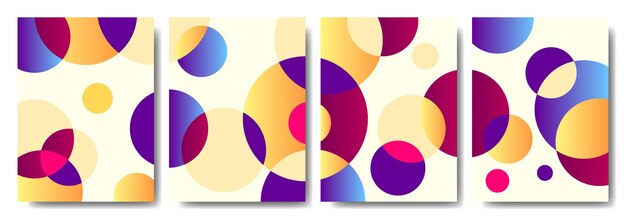 Conjunto de espacio de copia de plantilla de fondo de círculo colorido