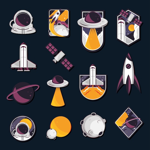 Vector conjunto de espacio