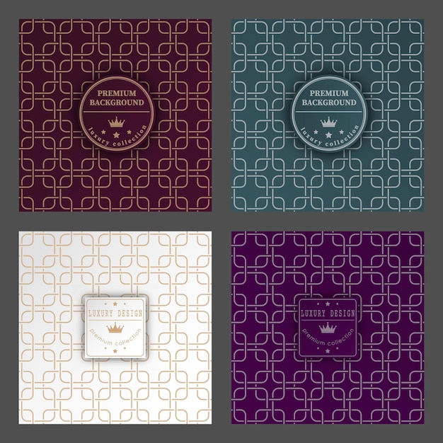 Un conjunto de espectaculares patrones de lujo plantilla para portadas impresiones diseño de interiores envases productos premium e ideas creativas
