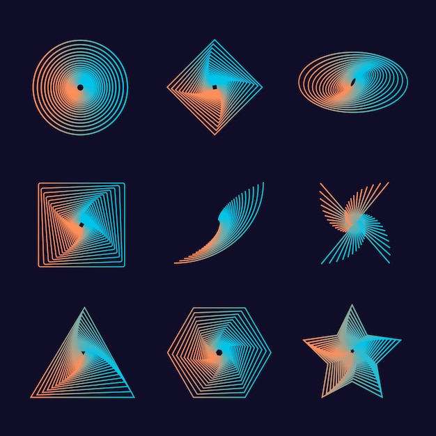 Conjunto de espirales, gráficos vectoriales aislados