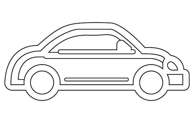 Vector conjunto de esquemas de iconos de transporte transporte de vehículos y automóviles de la ciudad