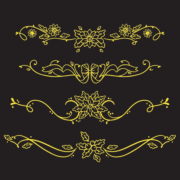 Conjunto de esquina de lujo art déco vintage plantilla geométrica dorada vectorial para bordes y marcos