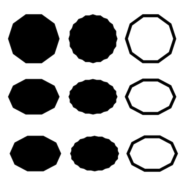 Vector conjunto de esquinas redondeadas tringulo cuadrado hexagono ondas smbolos aleator formas de diseño