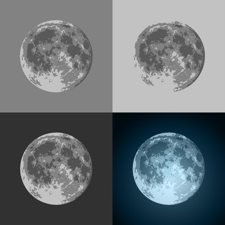Vector conjunto de estampados de iconos vector full moon para camisetas