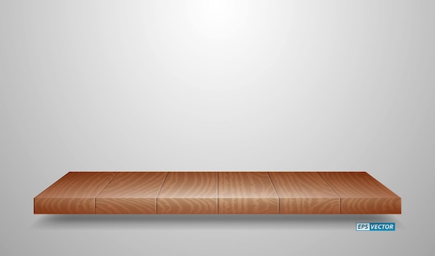 Vector conjunto de estantes de pared de madera realistas aislados