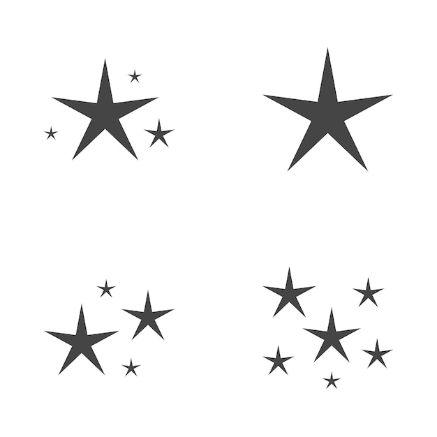 Vector conjunto de estrellas brilla diseño plano