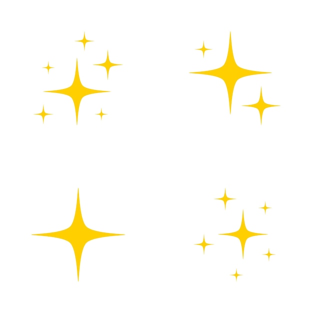 Vector conjunto de estrellas brilla diseño plano