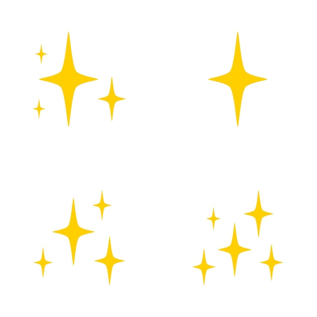Conjunto de estrellas brilla diseño plano