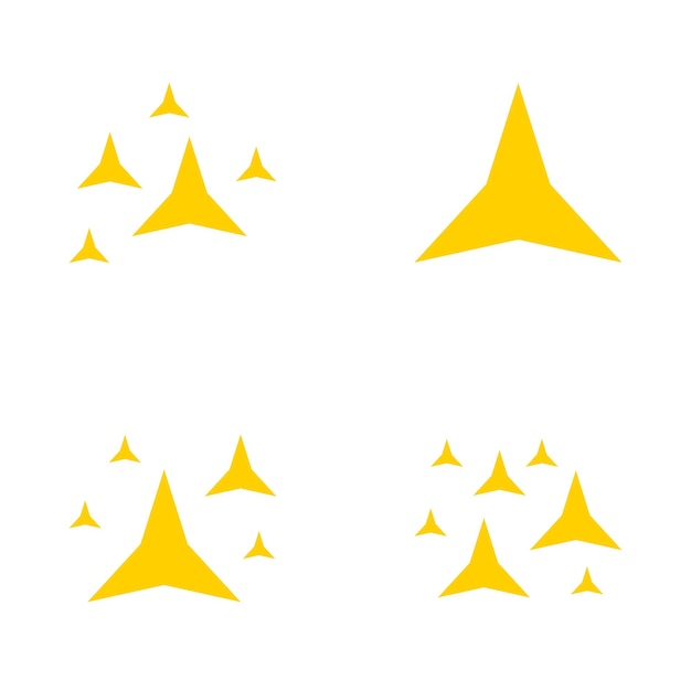 Conjunto de estrellas brilla diseño plano