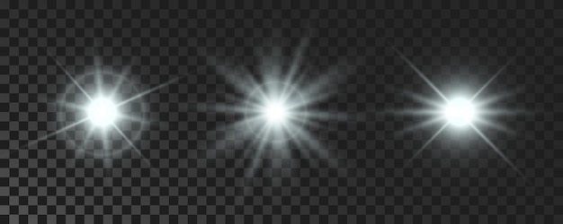 Conjunto de estrellas brillantes brillantes blancas