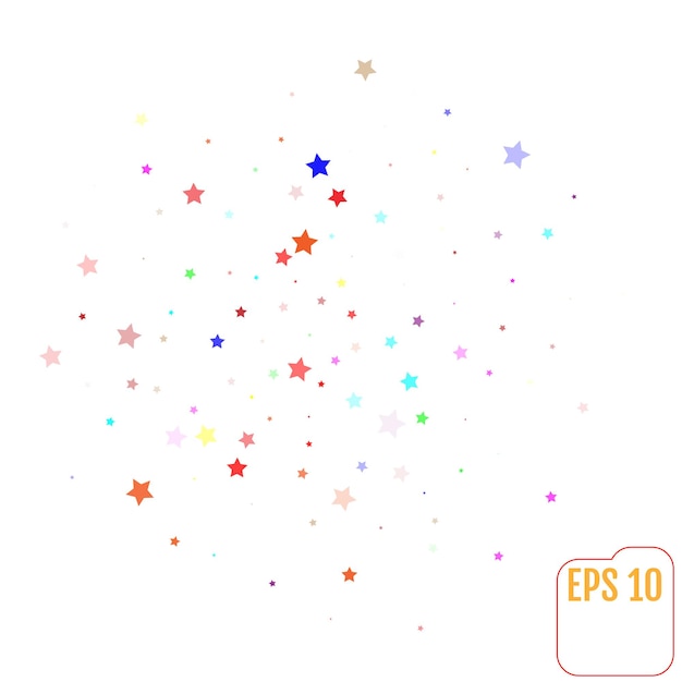 Conjunto de estrellas de colores sobre fondo blanco Patrón estrellado
