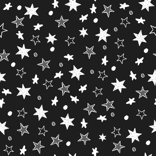 Conjunto de estrellas dibujadas a mano, estilo vintage retro, fondo transparente, ilustración vectorial.