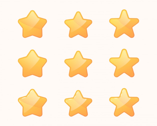Conjunto de estrellas de dibujos animados.